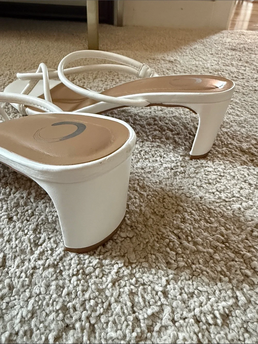 Minimalist White Strappy Block-Heel Sandals